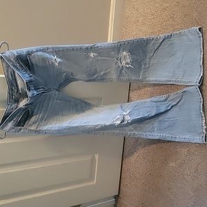 American Eagle distressed flare jeans